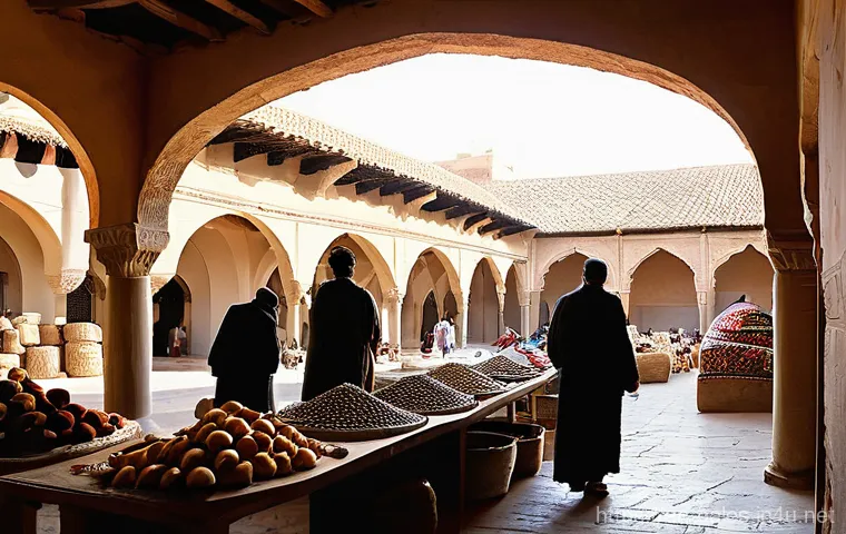 팔레스타인과 요르단강의 역사적 의미 - **Ancient Crossroads Marketplace:** A bustling ancient marketplace set at the confluence of Roman, G...